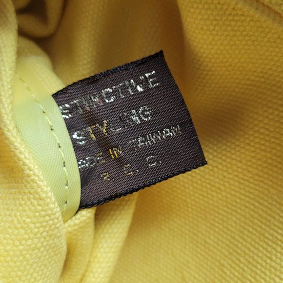 Vintage 1980s Bright Yellow Canvas Shoulder Bag - Picture 5 of 13